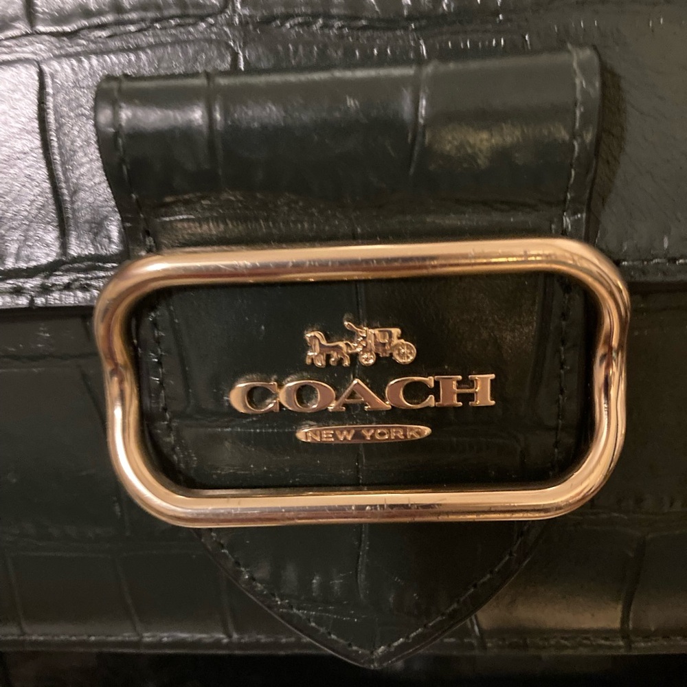 Coach deep green  Crocodile-Embossed crossbody bag “Morgan” - Picture 4 of 15